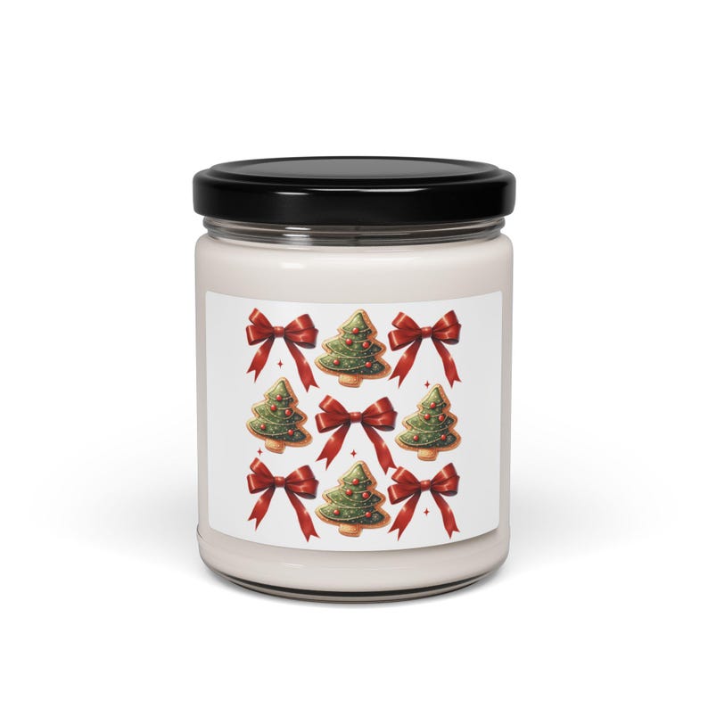 Christmas Tree Sugar Cookie Bow Candle, Scented Christmas Candle