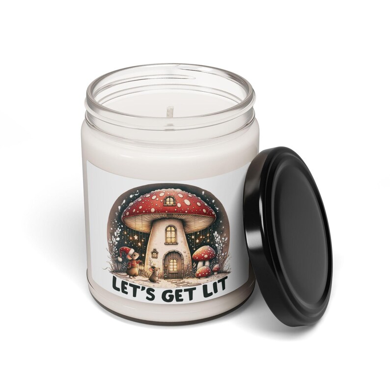 Christmas Mushroom Candle, Holiday Candle, Festive Scented Candle