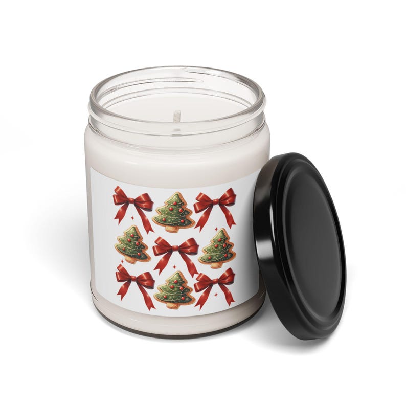 Christmas Tree Sugar Cookie Bow Candle, Scented Christmas Candle