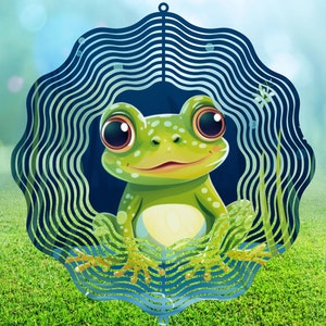 Adorable Frog Sublimation Design for Wind Spinners