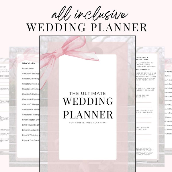 Wedding Planner Printable, Checklist Wedding, Romantic Wedding Planner, Wedding Planner Book, Minimal Planner, Wedding Timeline, Canva