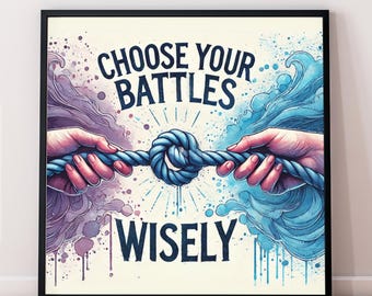 Choose Your Battles Wisely Printable Wall Art: Thought Provoking Digital Print | Made-to-Order Digital Download
