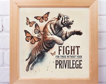 Tiger Butterfly Social Justice Printable Wall Art: Immigrant Ally Digital Print | Made-to-Order Digital Download