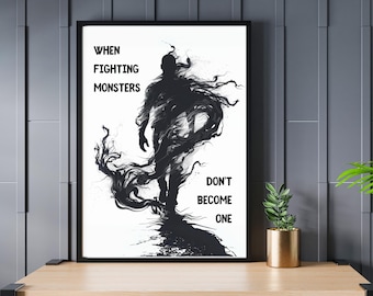 Warrior Mindset Vertical Printable Wall Art: Fighting Inner Shadow Digital Print | Made-to-Order, Digital Download