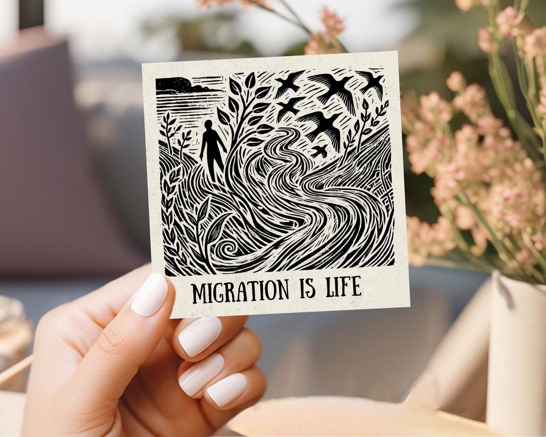 Sticker Migration is Life: Pro Immigration Art Sticker | Single ...