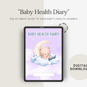 Diario de salud del bebé imprimible, diario del bebé para nuevos padres, seguimiento del crecimiento, vacunas y logros, seguimiento del historial médico