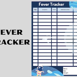 洋書 FEVER CHART **Sunday 50%OFF** Child Fever Temperature Chart - Etsy