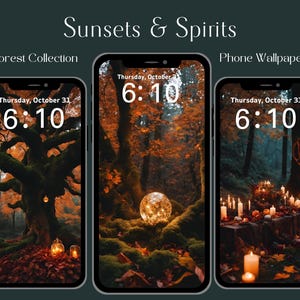 Sunsets & Spirits - Forest Collection, Witchy Aesthetic Phone Wallpaper 12 BILD SUPER SET! | Digitaler Download