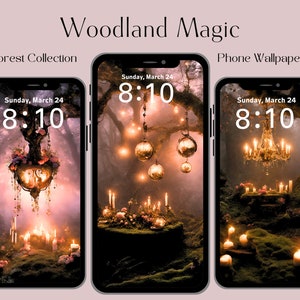 Woodland Magic - Waldkollektion Witchy Aesthetic Phone Wallpaper Set | Digitaler Download