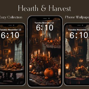 Hearth & Harvest - 居心地の良いコレクション、魔女の美的携帯電話の壁紙12枚の画像スーパーセット！ | デジタルダウンロード