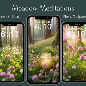 Wiesenmeditationen - Waldkollektion, Witchy Aesthetic Phone Wallpaper Set | Digitaler Download