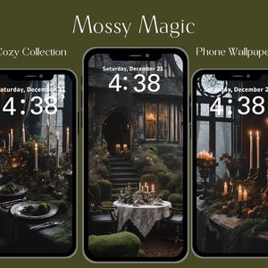 Mossy Magic - Gemütliche Sammlung, Witchy Aesthetic Phone Wallpaper Set | Digitaler Download