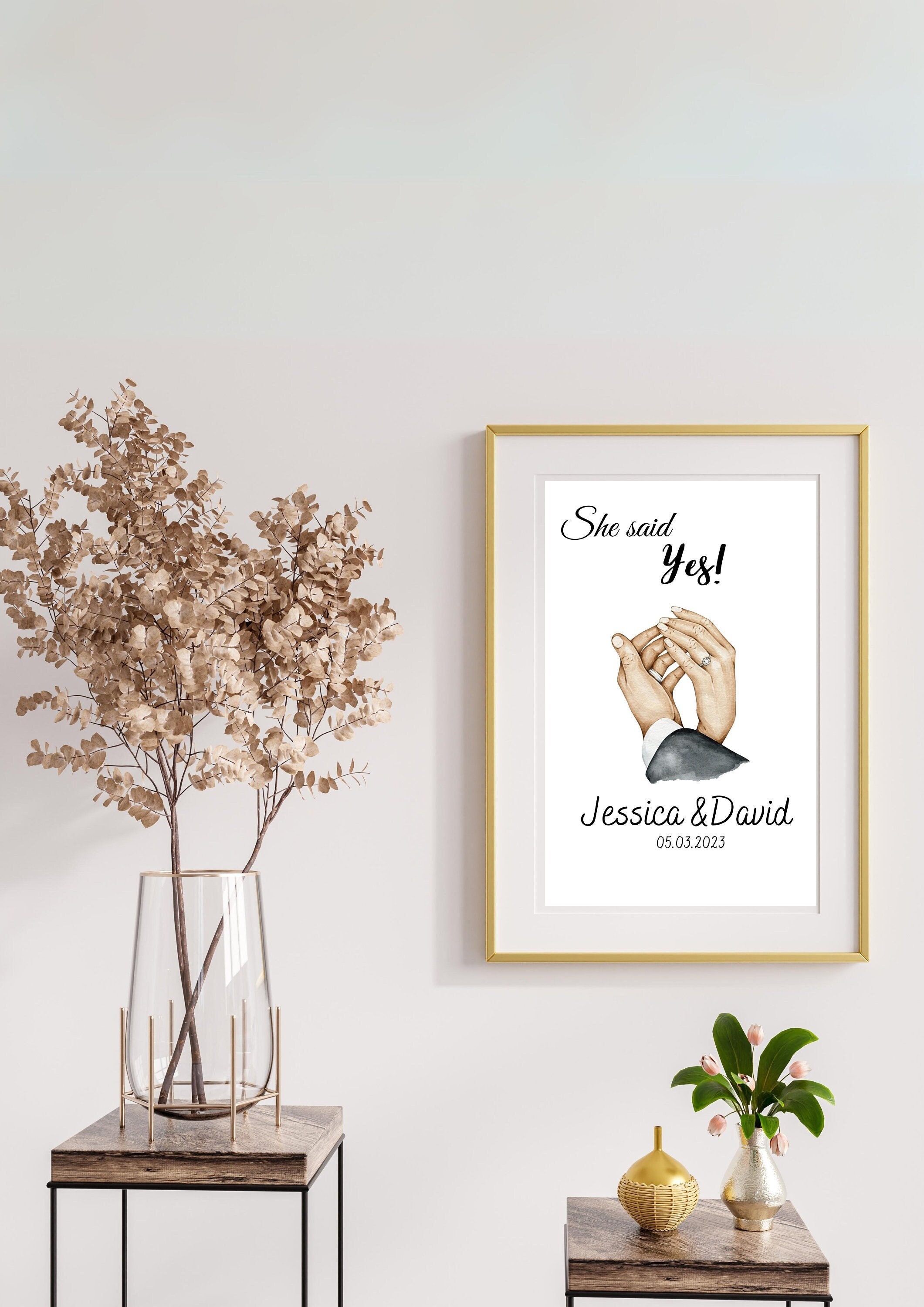 Celebrate Your Proposal Moment: Personalized Date-Stamped Posters with She Said Yes.Custom Date-Stamped Posters