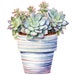 10 Pastel Succulents Watercolor Clipart Graphics - Digital Download PNG ...