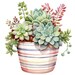 10 Pastel Succulents Watercolor Clipart Graphics - Digital Download PNG ...