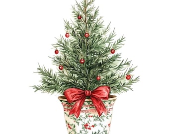 16 Watercolor Christmas Toile Clipart Graphics - Printable PNG Files Transparent Background - Christmas Cards, Papercraft