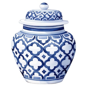 18 Chinoiserie Gemberpot Vol. 2 aquarel clipart bundel-PNG-bestanden transparante achtergrond-commercieel gebruik-kaarten, papercraft, prints