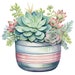 10 Pastel Succulents Watercolor Clipart Graphics - Digital Download PNG ...