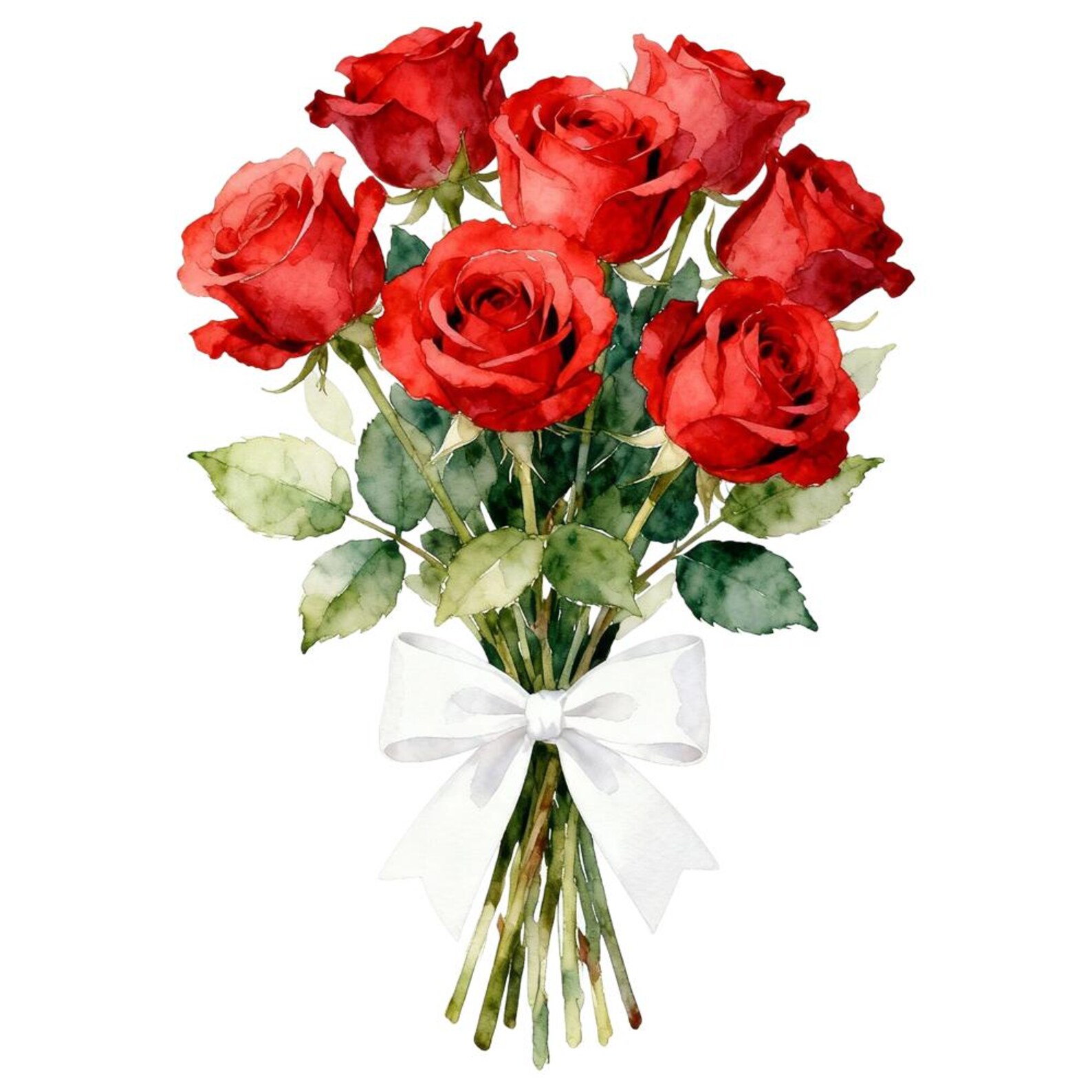 25 Watercolor Red & White Valentine's Day Png Clipart Graphics ...