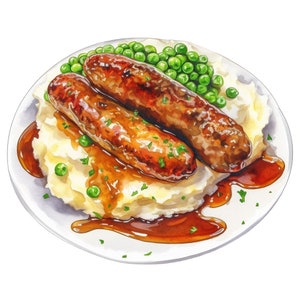 10 gráficos em aquarela de clipart de cozinha britânica - download digital de arquivos PNG para uso comercial Fundo transparente - cartões, papercraft