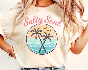 Salty Soul Beach Shirt: Comfort Colors Summer Vibes Tee