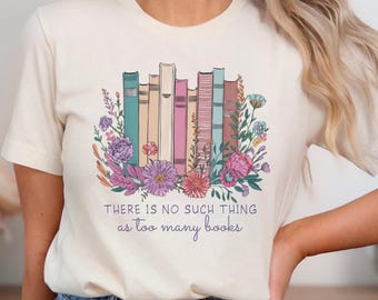 Floral Book T-Shirt: Bookworm Reading Teacher Tee
