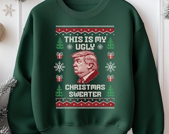 Funny Anti-Trump Ugly Christmas Sweatshirt: Political Holiday Party Crewneck