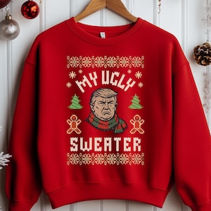 Sudadera navideña fea y divertida anti-Trump: suéter festivo