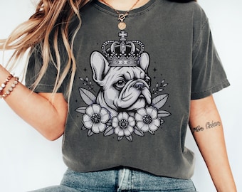 Koszulka dla mamy buldoga francuskiego: Comfort Colors Frenchie Tee