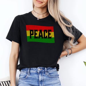 Peace T-Shirt, Reggae Tshirt, Unisex Rasta Shirt, Marley Tee, Rasta Lion Shirt, Vintage Reggae Music T Shirt, Reggae Festival Gift, One Love