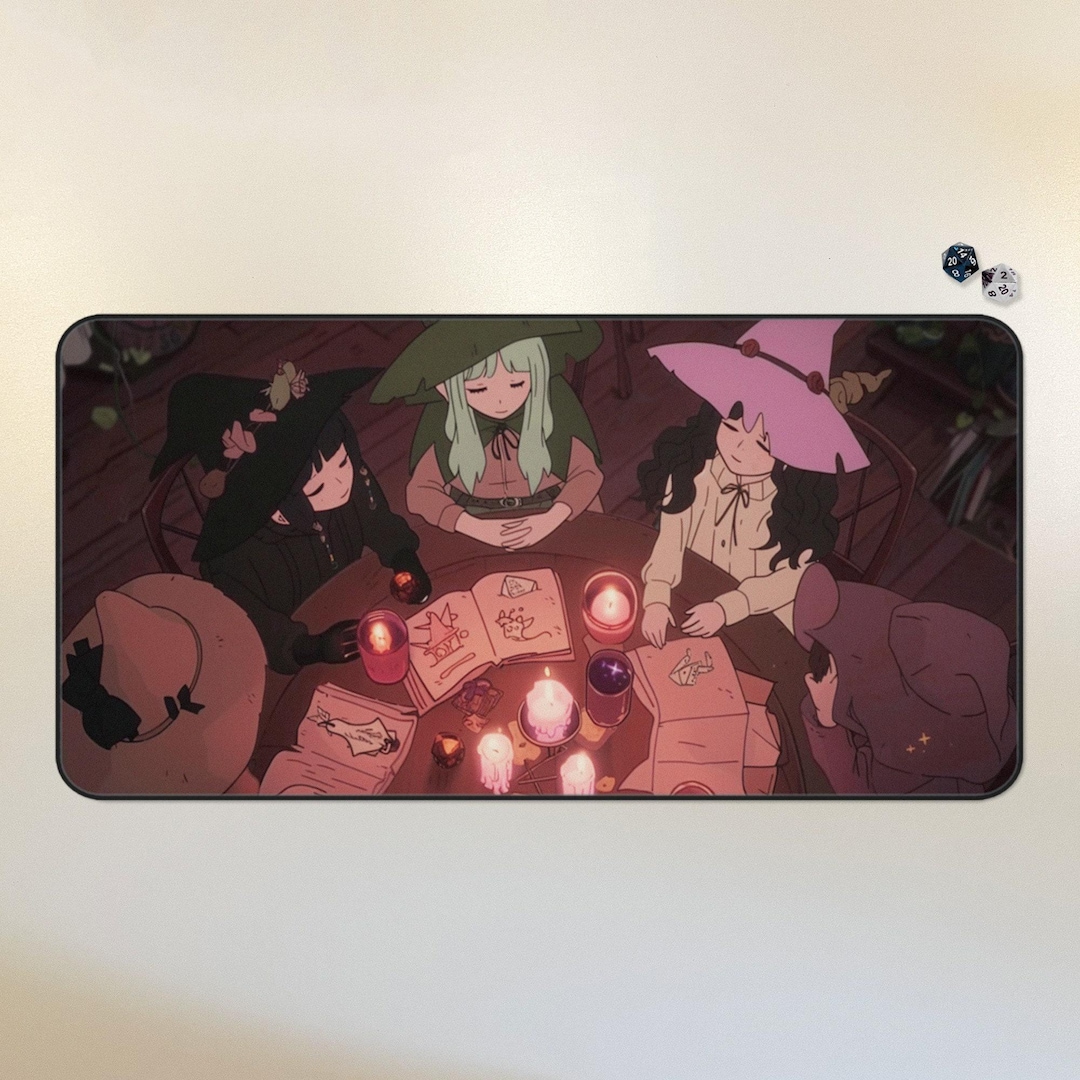 Witches MTG Playmat Cute Witchy Desk Mat Lorcana TCG Playmat Whimsigoth ...