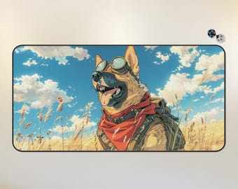 Dogmeat Fallout MTG playmat cute dog desk mat Lorcana TCG playmat anime aesthetic desk pad | commander zones 14x24