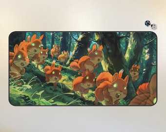squirrel army MTG playmat Drey Keeper MTG play mat Lorcana TCG playmat anime mousepad