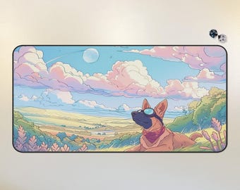 Dogmeat Fallout MTG playmat cute dog desk mat Lorcana TCG playmat anime aesthetic mousepad