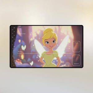 Lorcana Playmat With Zones, Tinkerbell Themed Card Playmat