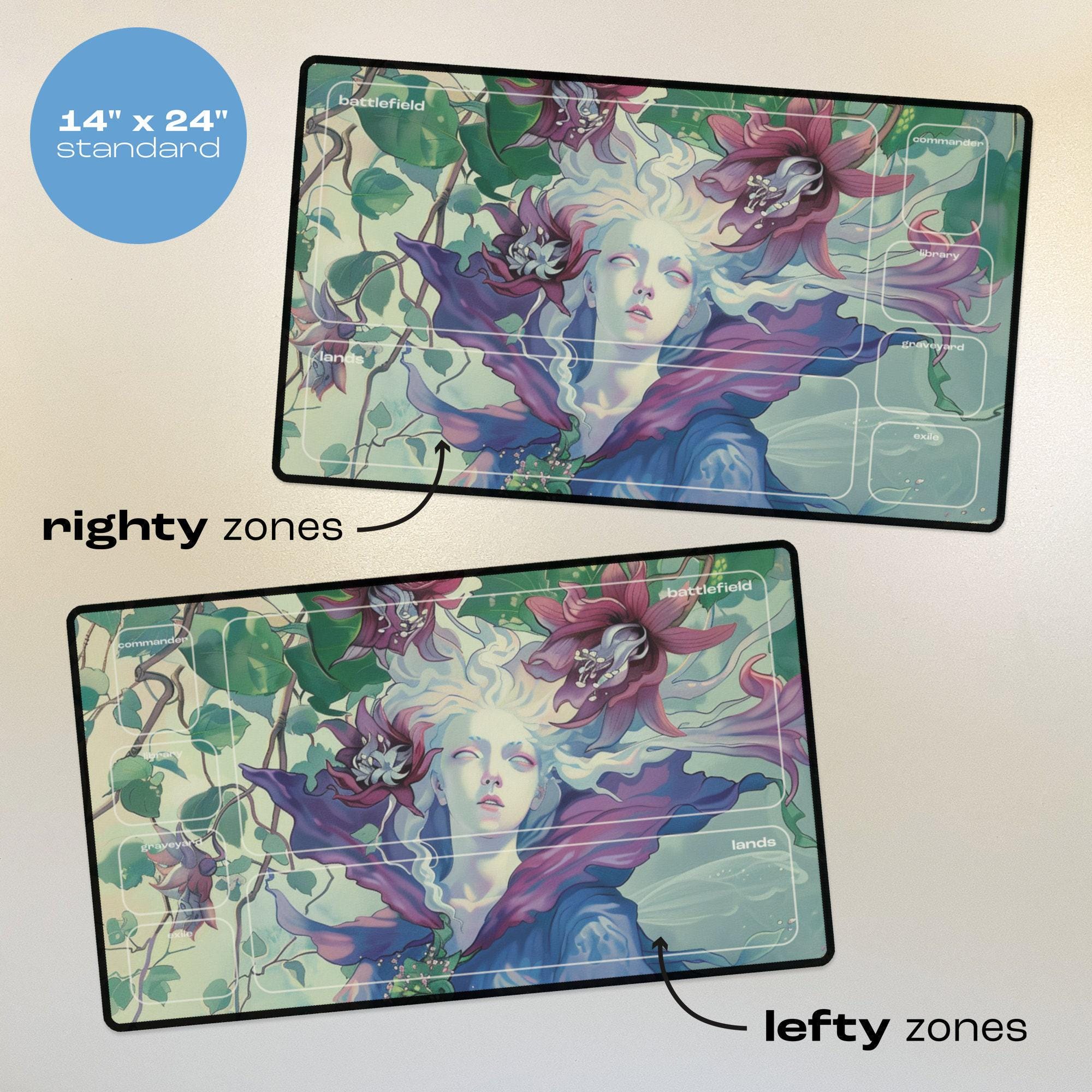 Oona, Queen of the Fae MTG Playmat Floral Fairy Desk Mat Lorcana