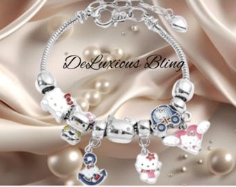 パンドラブレスレット ハローキティテーマチャーム ハート ライン