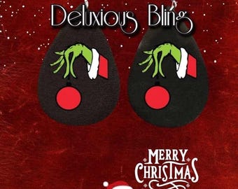Christmas Santa Faux Leather Earrings