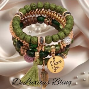 Stapelbare bedelarmband met bohoveren