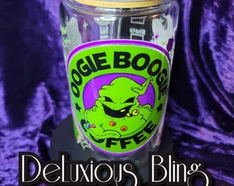 Halloween Horror Oogie Character Glass Can Cup
