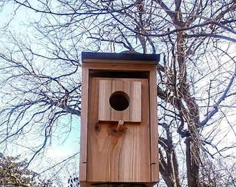 Buitentuin Landhuisjes Houten Vogelhuisjes voor Buiten Cederblauw Vogelhuisje Huis Kolibriehuis 11.8"H