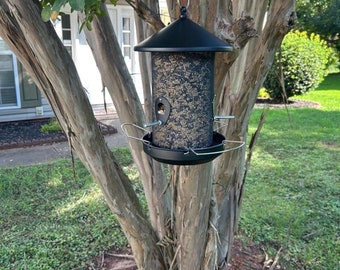 Large Bird Feeders Feeding Ports for Outside Cardinal Finch Bird Hanging with Black-Look for Garden Yard Outside Decor Gardening Gift 12.6"