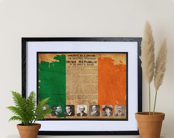 Proclamation of the Republic of Ireland with Signatories - Irish Proclamation - Framed Print - Read Description