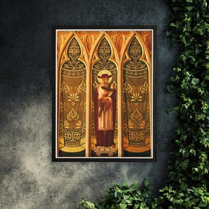 Katholieke heilige - SAINT CHARLES BORROMEO - katholieke poster - neogotische kunst - katholieke kunst - beschrijving lezen - katholieke heilige print