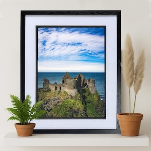 Framed Print - Dunluce Castle / North Coast of Ireland - 16x12&quot; Print in 16x20&quot; Frame
