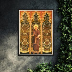 Katholieke heilige - SAINT JUAN De RIBERA - katholieke poster - neogotische kunst - katholieke kunst - beschrijving lezen - katholieke heilige print