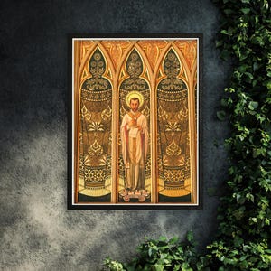 Katholieke heilige - SAINT PETER - katholieke poster - neogotische kunst - ingelijste kunst - katholieke kunst - beschrijving lezen - katholieke heilige print