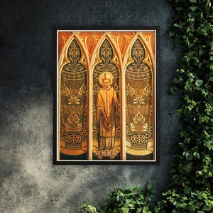 Catholic Saint - SAINT THOMAS - Catholic Poster - Neo-Gothic Art - Framed Art - Catholic Art - Read Description - Catholic Saint Print