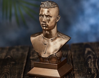 Busto di Cristiano Ronaldo CR7 – Scultura in poliresina dipinta a mano