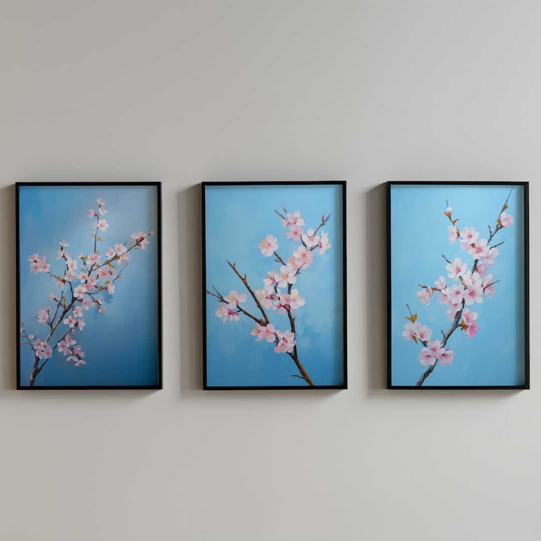 Cherry Blossom Tree, Japanese Sakura Set of 3 Prints, Printable ...
